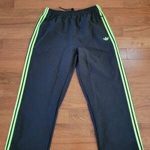 Adidas Black Track Pants with Green Logo